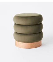 
              Clarkdale Channel Tufted Ottoman with Wood Base - Threshold designed with Studio McGee
            