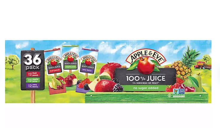 Apple & Eve 100% Juice Variety Pack (6.75 fl. oz., 36 pk.)
