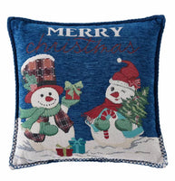 
              Mainstays 17" x 17" Farmhouse, Contemporary, Traditional Blue, Red, White, Multi-color Snowman Chenille Decorative Pillow , ( 2 Count)
            
