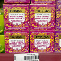 TWININGS® OF LONDON -INFUSION AYURVEDA-FLEUR DE SUREAU FRAMBOISE-HIBISCUS VLIERBESSENBLOESEM FRAMBOOS HIBISCUS