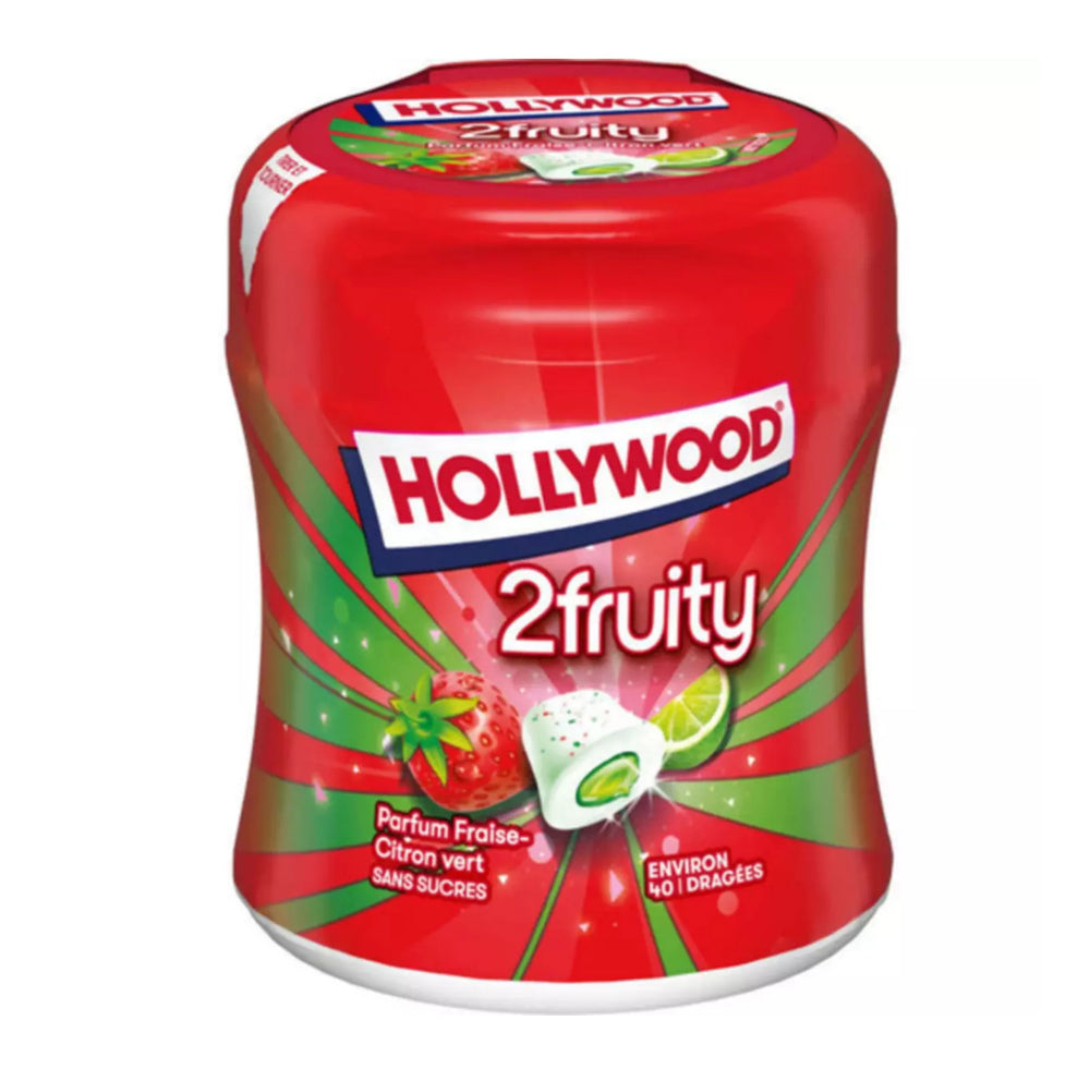 Hollywood 2fruity box chewing-gum fraise citron vert sans sucres
