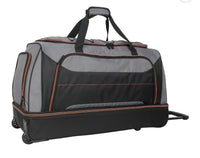
              Sac de sport gris avec poches zippées
            