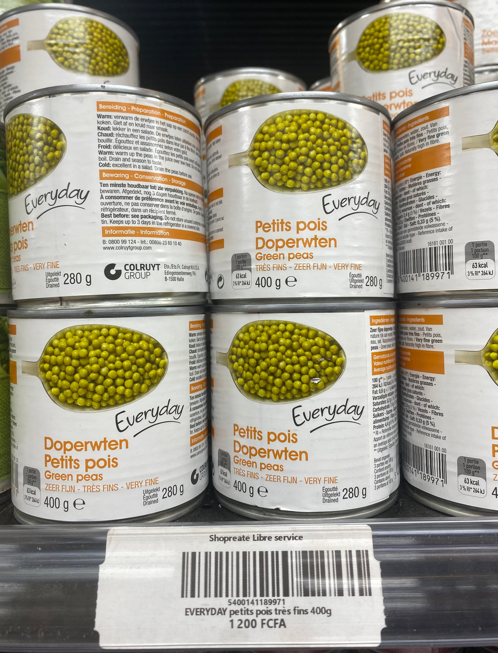 EVERYDAY petits pois très fins 400g