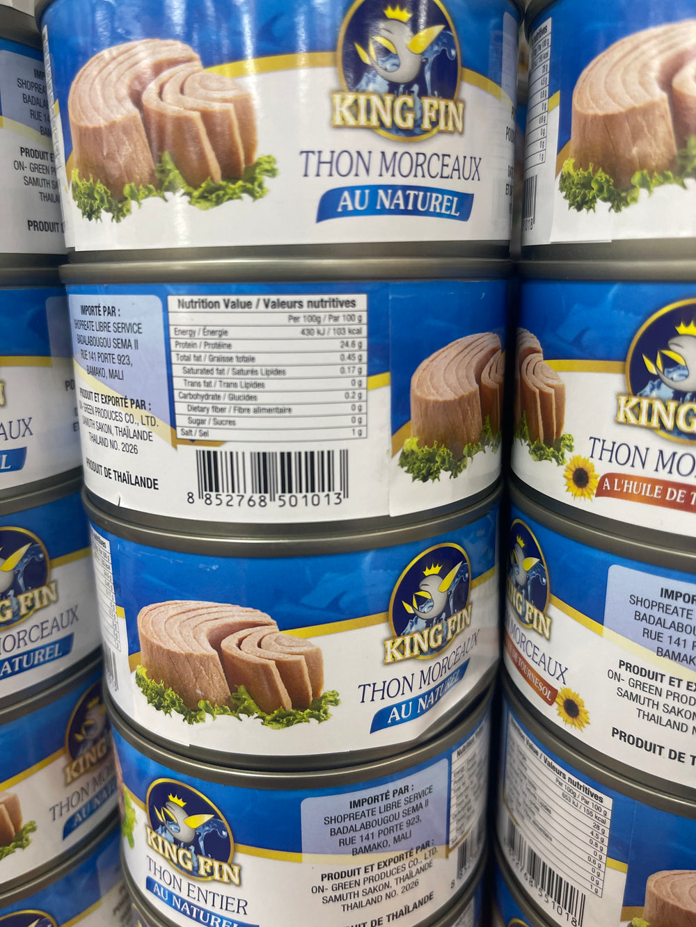 KING FIN THON MORCEAUXAU NATUREL 185G