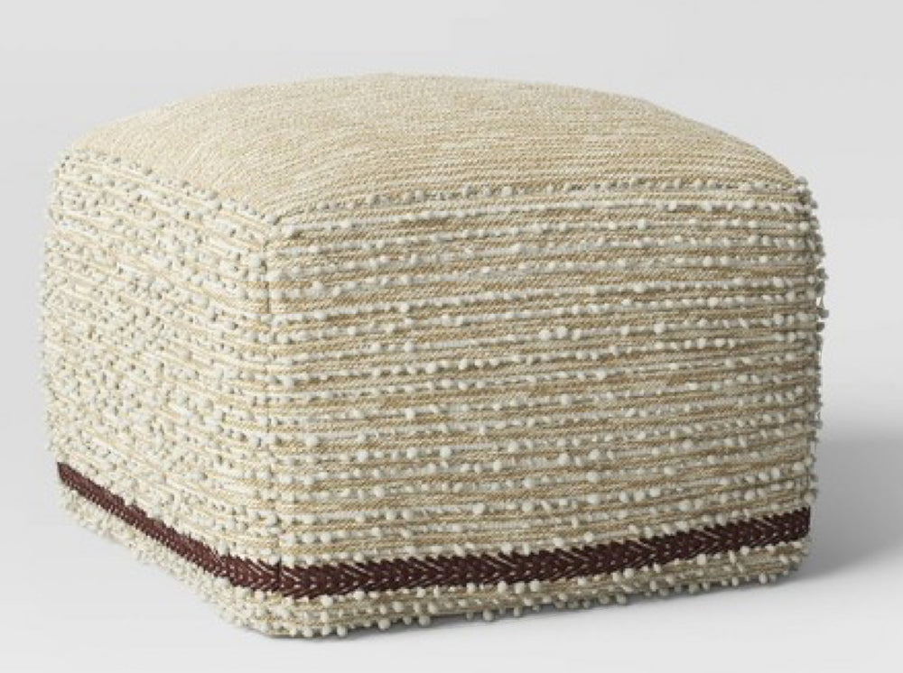Branchville Square Pouf Cream Boucle - Threshold