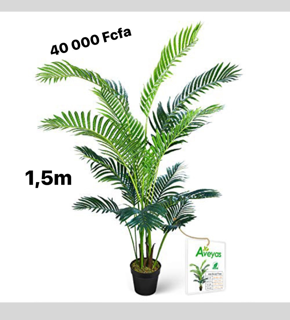 Aveyas 5ft Artificial Kentia Areca Palm Silk Tree in Plastic Nursery Pot, Fake Tropical Plant for Office House Living Room Home Decor (Indoor/Outdoor)