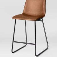 Bowden Faux Leather Counter Height Barstool Caramel - Threshold