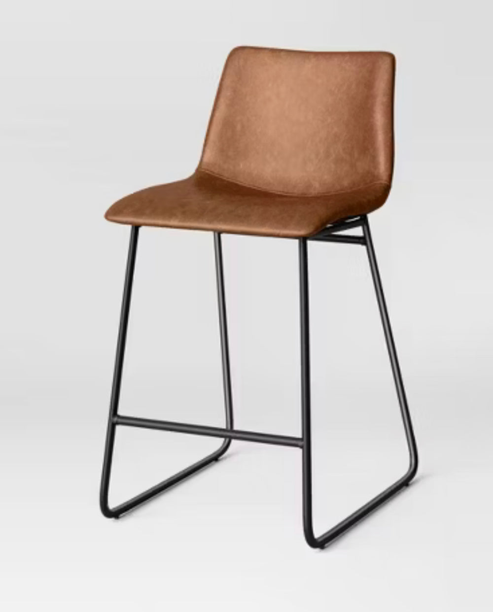 Bowden Faux Leather Counter Height Barstool Caramel - Threshold