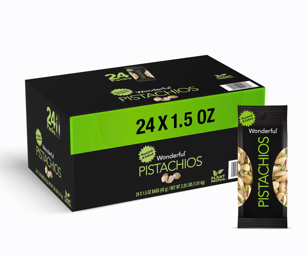 Wonderful Pistachios In Shell, Roasted & Salted Nuts, 1.5 Ounce Bags