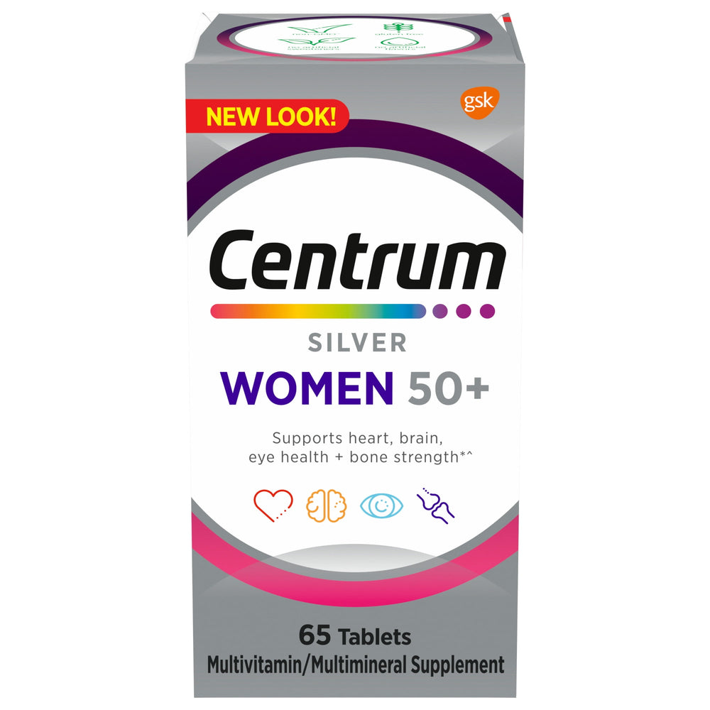 Centrum Silver Womens 50 Plus Multivitamin With Vitamin B, C, D3 & E, 65 Count
