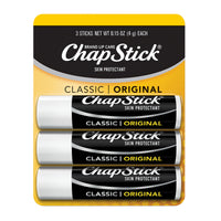 ChapStick Classic Moisturizer Lip Balm Tube, Original Flavor, 0.15 Oz, 3pcs