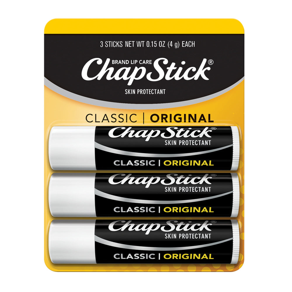ChapStick Classic Moisturizer Lip Balm Tube, Original Flavor, 0.15 Oz, 3pcs