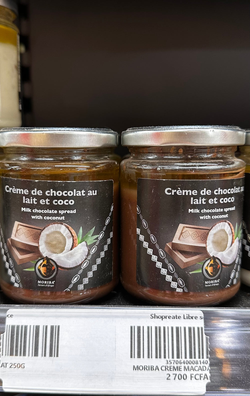 Crème de chocolat au lait et coco