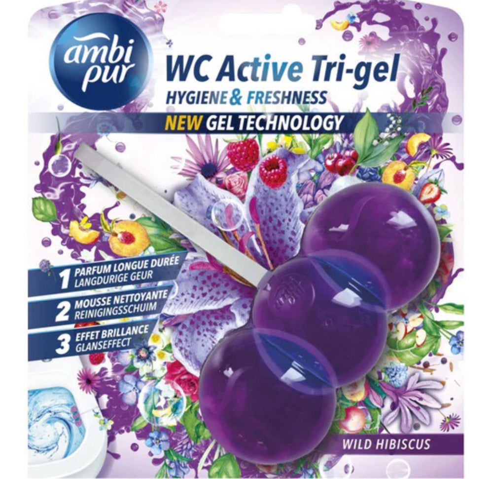 Bloc WC Ambi Pur – WC Active Tri-Gel – Hibiscus sauvage 45gr
