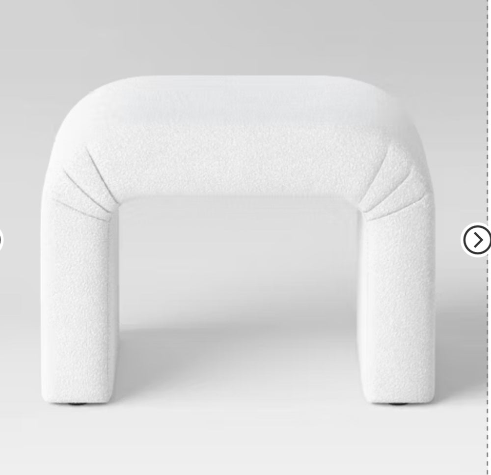 Cicely Waterfall Ottoman Cream Boucle - Threshold