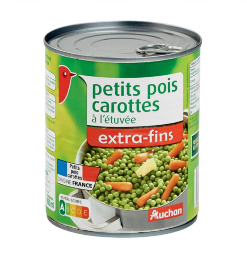 Petits pois carottes à l'étuvée extra fins 530g