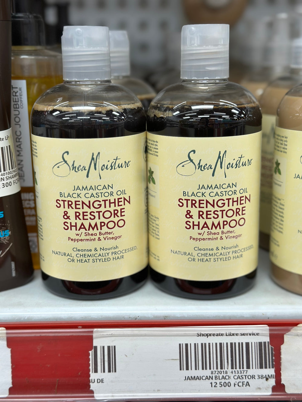 SHEA MOISTURE STRENGTHEN
& RESTORE SHAMPOO 384ml