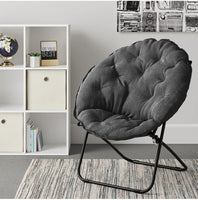 
              Dish Dorm Chair Gray - Room Essentials Cushioned, Foldable Steel Frame, No Assembly, Modern Accent Chair
            