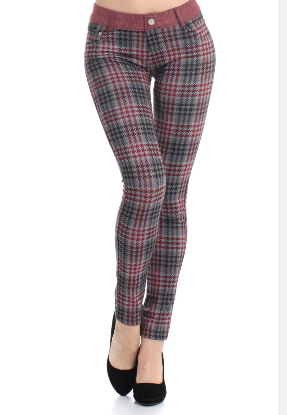 Jeggings à carreaux tendance Taille S (3-5)