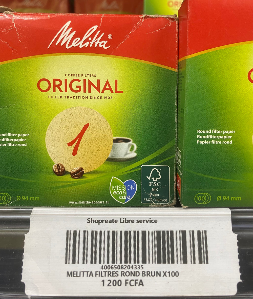 Melitta Filtres Rond Brun x100
