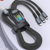 GaN PD 3.0 65W, PD + QC Fast Charger, 3-in-1 Charger/Adepter, Type C to C. White (3 in Cable)