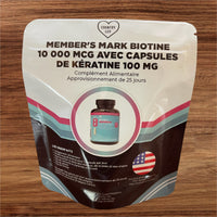 
              Member's Mark Biotin 10,000mcg with Keratin 100mg (30 ct.)
            