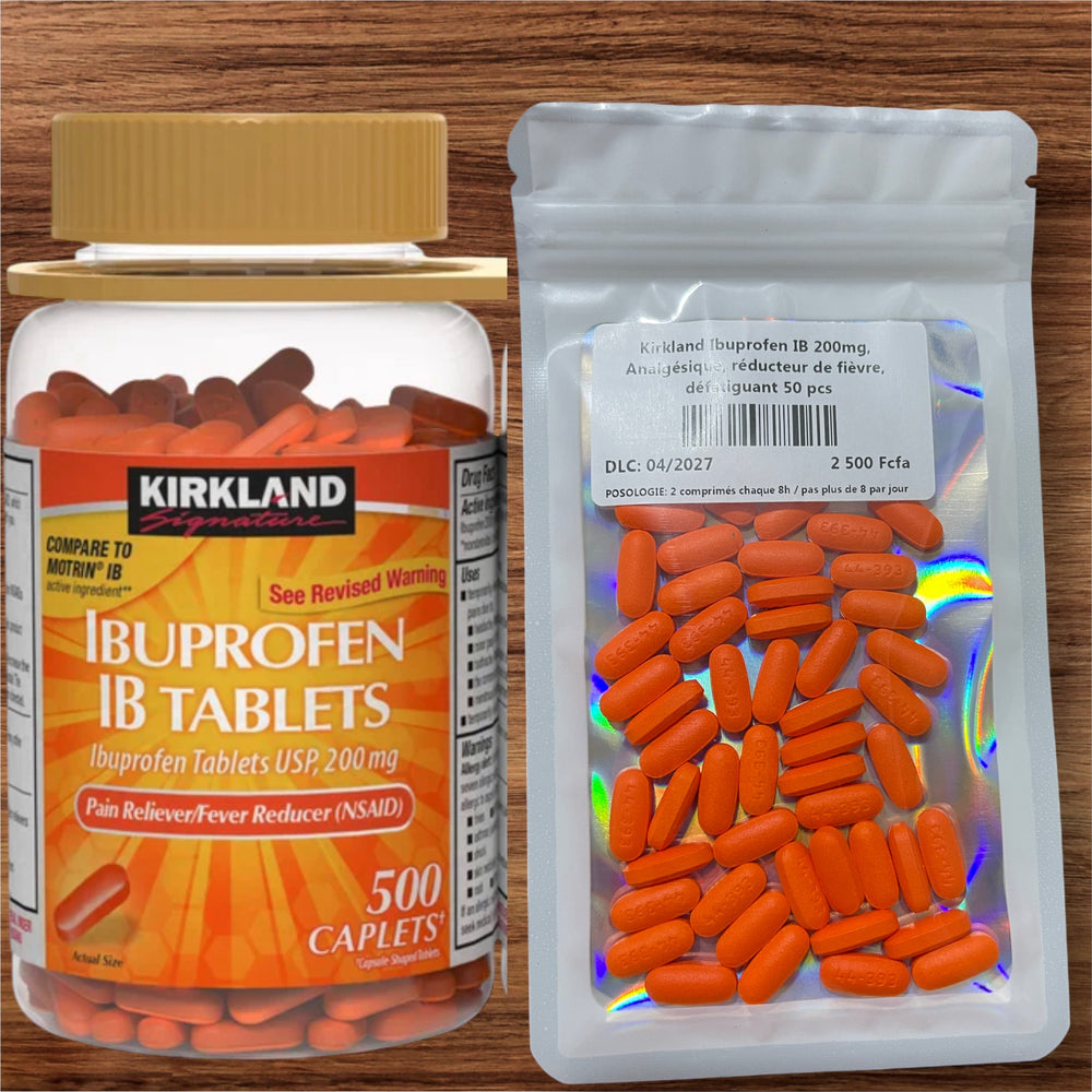 Ibuprofen IB Kirkland, 200 mg., 50 Caplets/ DLC: Apr 2027