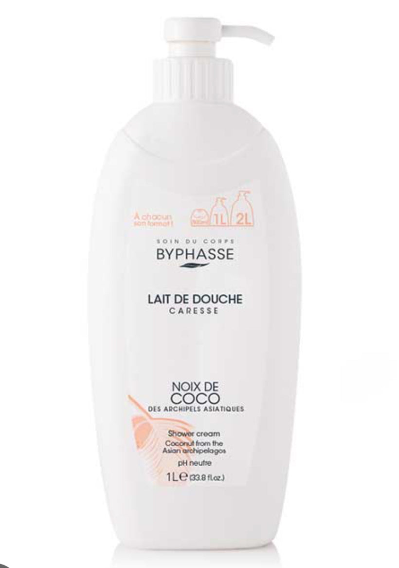 Byphasse Gel douche Caresse 1L - Coco
