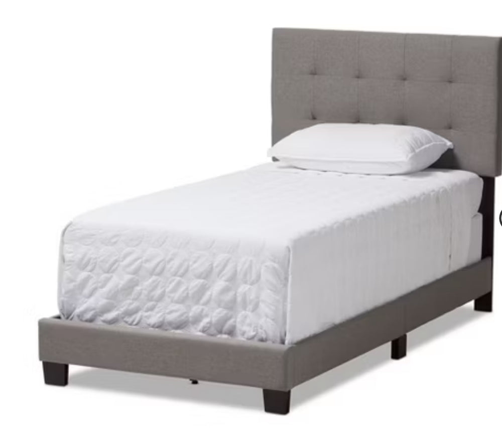 Twin Brookfield Modern and Contemporary Fabric Upholstered Bed - Baxton Studio 1 place