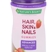 Nature's Bounty® Optimal Solutions® Advanced Hair, Skin & Nails Gummies (Strawberry) 40 Gummies DLC: Nov26