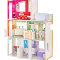 Rainbow High Townhouse- 3-Story Wood Dollhouse Playset