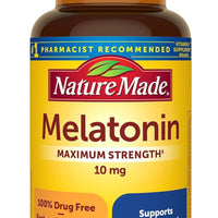 Nature Made Tabletas de melatonina extra fuerte de 10 mg, suplemento dietético para un sueño reparador, 70 unidades DLC: Mai25