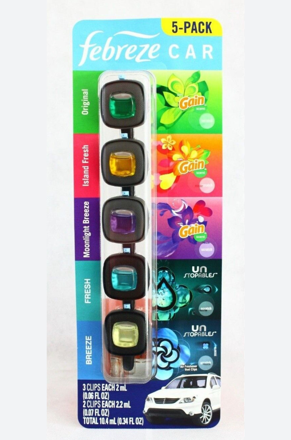 Febreze Car Air Freshener Vent Clips, Mixed Scent (5 ct.)