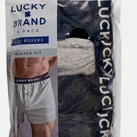 Lucky Brand Knit Boxer Shorts Cotton Assorted Black/Gray Color Underwear 4Pack