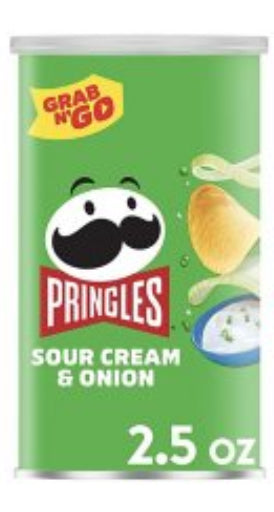 Pringles Grab N' Go, Sour Cream & Onion Potato Crisps, 2.5 oz 71g