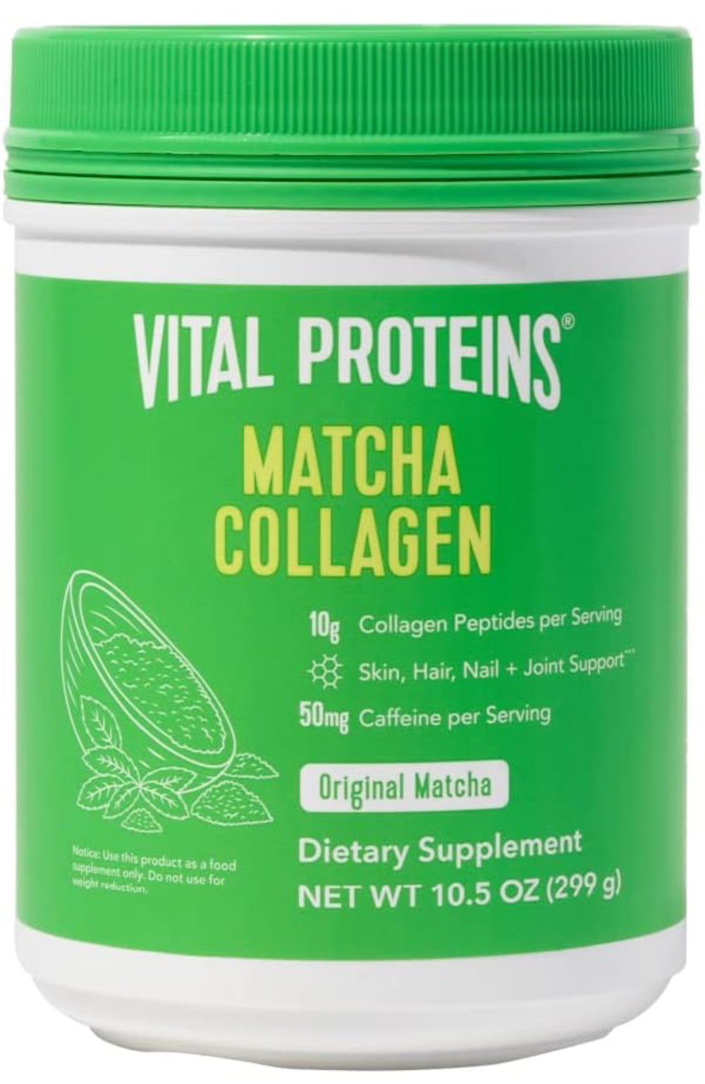 Vital Proteins Matcha Collagen Peptides Powder Supplement, Matcha Green Tea Powder, 10.5 oz, Original Flavored 299g DLC: Nov25