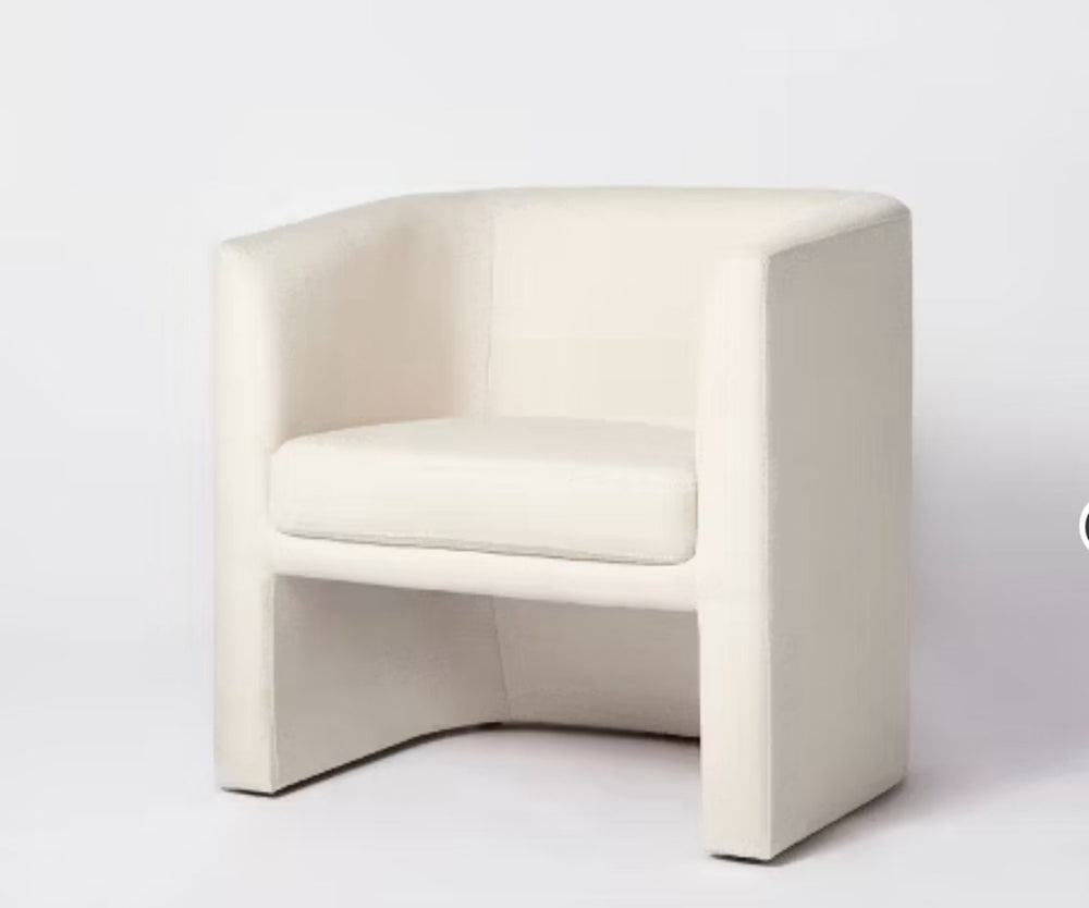 Vernon Upholstered Barrel Accent Chair Natural Linen: Chic, Comfortable Seating - Threshold designed with Studio McGee