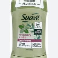 Suave Aluminum-Free Deodorant for Women, Rosemary + Mint Invisible Solid Deodorant Stick with 100% Natural Oils, 1.2 Oz Ea (34g)