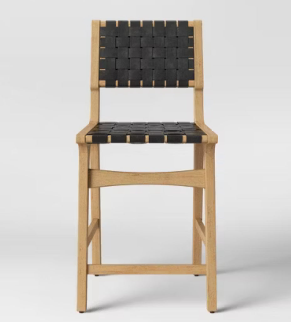 Ceylon Woven Counter Height Barstool Black/Black - Threshold