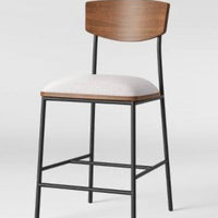 Telstar Mid-Century Modern Mixed Material Counter Height Barstool Beige - Threshold (96.5cm x 47.6cm x 53.3cm)