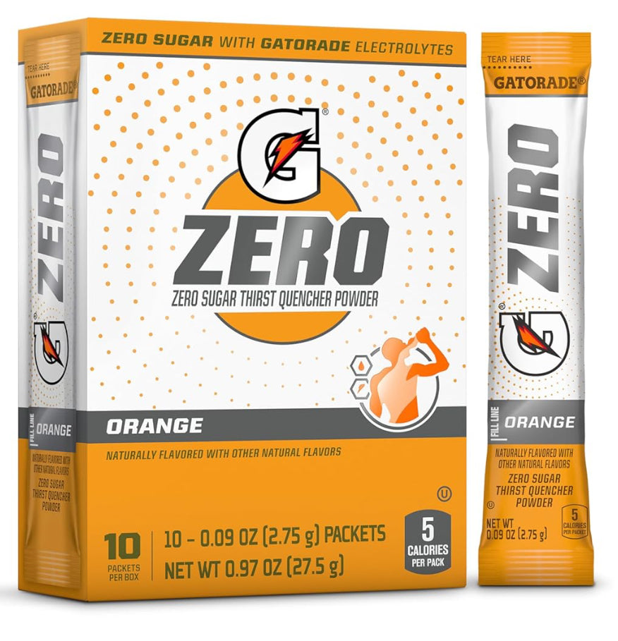 Gatorade Zero Sugar Powder Orange (10pk - 27.5g )DLC: 12 Fév26