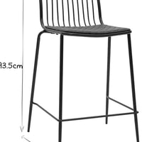 Miliboo Tabourets de Bar Design en métal Noir avec Coussin 65 cm