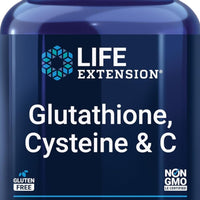 Life Extension Glutathione, Cysteine & C - Antioxidant Supplement with Vitamin C, L-Glutathione Reduced & L-Cysteine - For Liver Health Support & Detox - Gluten Free, Non-GMO - (100 Capsules) DLC: Oct25