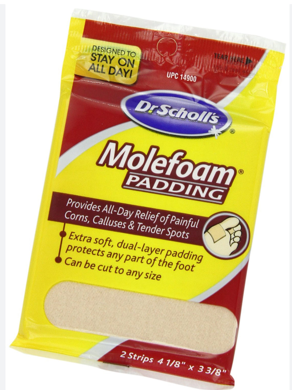 Dr. Scholl's Molefoam Padding, Men's And Women's, 2-Count Packages (Pack Of 8)