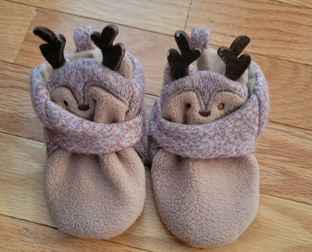 Baby Reindeer Bootie Slippers - Cat & Jack Cream 0-3M