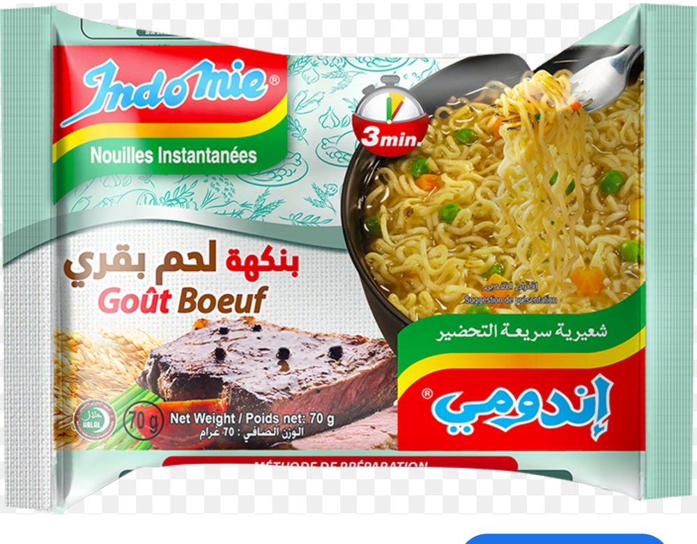 Nouille instantanéesINDOMIE Boeuf 70g DLC: Nov25