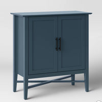 Elloree Storage Cabinet Navy - Threshold: Home Office Organizer with Divided Interior, Pine Frame (81.3 x 35.5 x 76.2 cm)