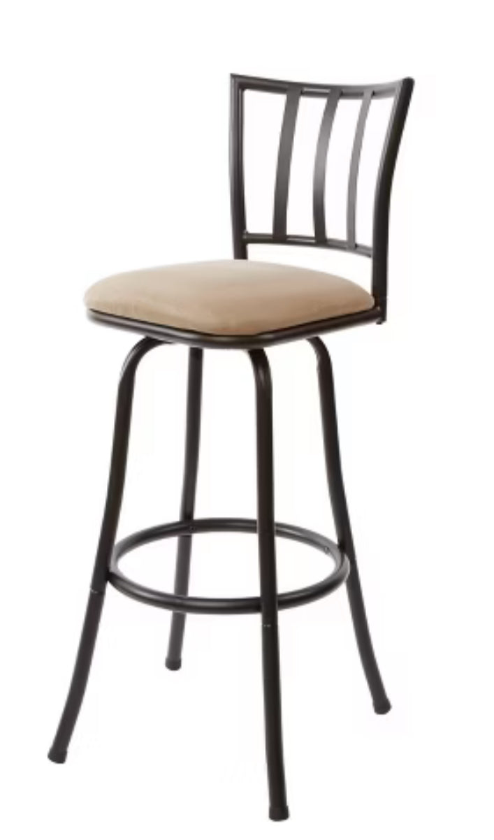 Robinson Adjustable Counter Height Barstool Dark Bronze - Holli Furniture: Swivel Seat, Metal Frame, Footrest LPFT285279