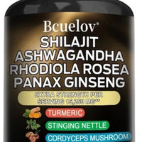Shilajit Ashwagandha Rhodiola Rosea Panax Ginseng 120 Capsulas DLC: Janv27
