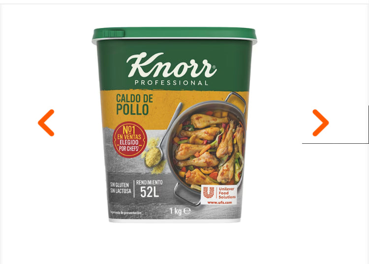 Knorr Caldo sazonador de Pollo sin gluten y sin lactosa 1kg DLC: DEC23